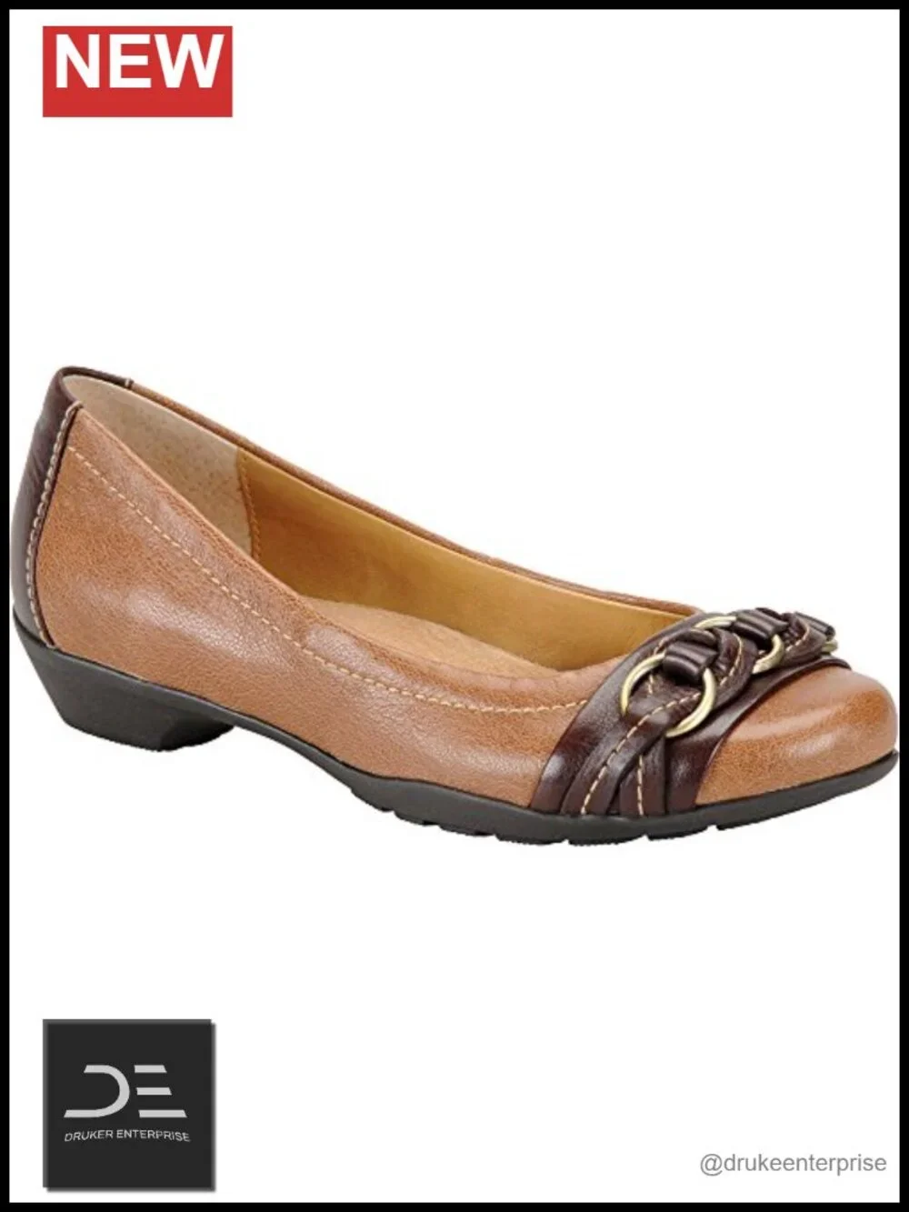 Women's Leather Ballet Flats Comfort Cushioned Pull-On Mary Jane